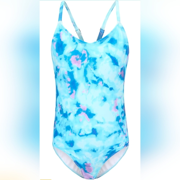 Lollisy Girls Hawaiian Floral Adjustable Straps Swimsuit Size 11/12 New. - Picture 1 of 8
